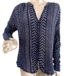 Lucky Brand Button Up Tunic Blouse Shirt